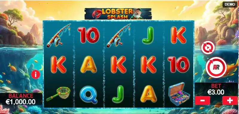 Lobster Splash Red Rake Gaming Slot Main Screen Reels