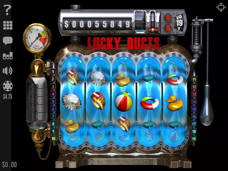Lucky Ducts Slotland Software Slot Main Screen Reels