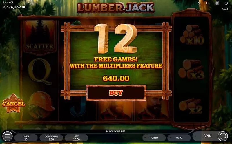 Lumber Jack Endorphina Slot Bonus 1