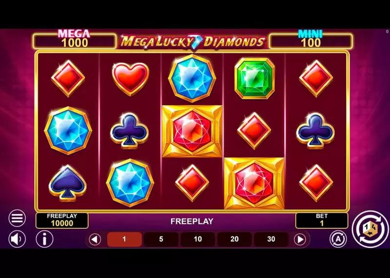 Mega Lucky Diamonds Hold And Win 1Spin4Win Slot Main Screen Reels