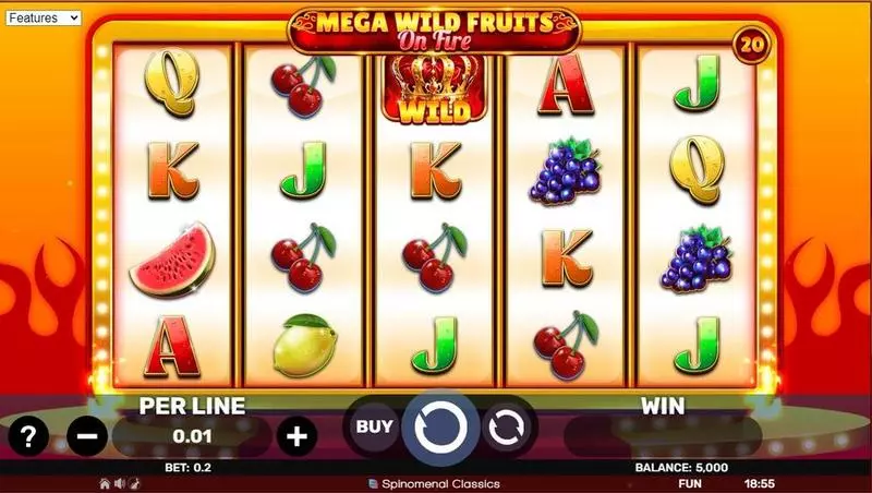 Mega Wild Fruits – On Fire Spinomenal Slot Main Screen Reels