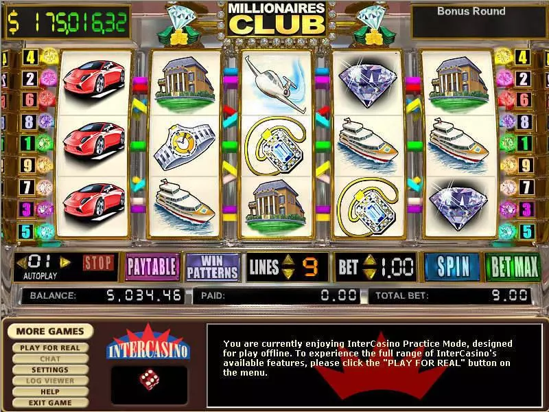 Millionares Club II CryptoLogic Slot Main Screen Reels