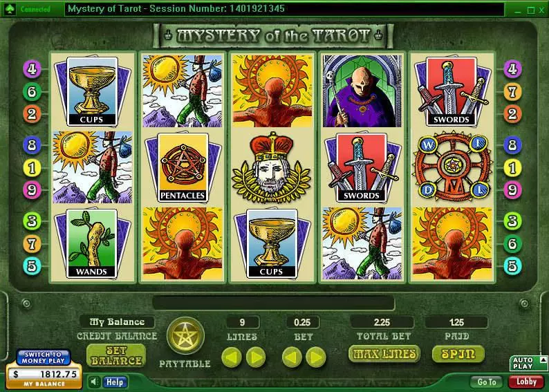 Mystery of the Tarot 888 Slot Main Screen Reels