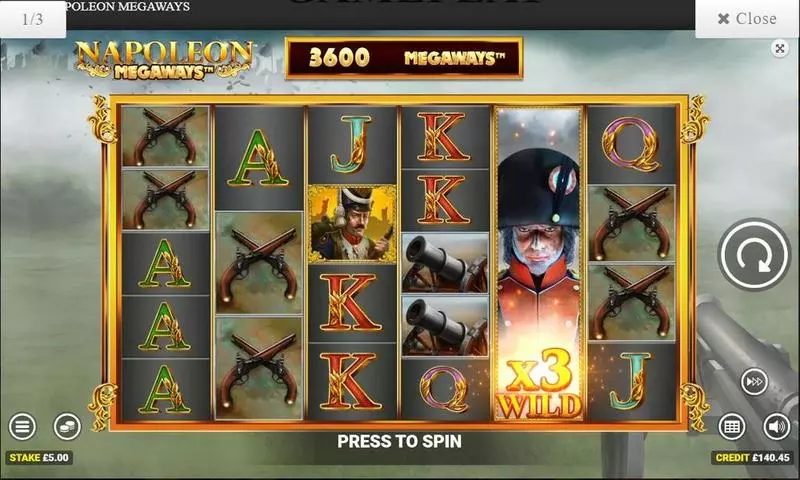 Napoleon  Blueprint Gaming Slot Main Screen Reels