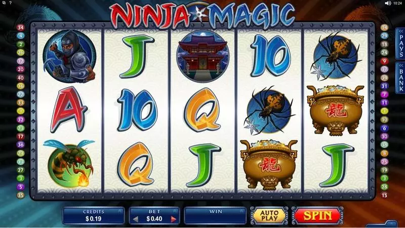 Ninja Magic Microgaming Slot Introduction Screen