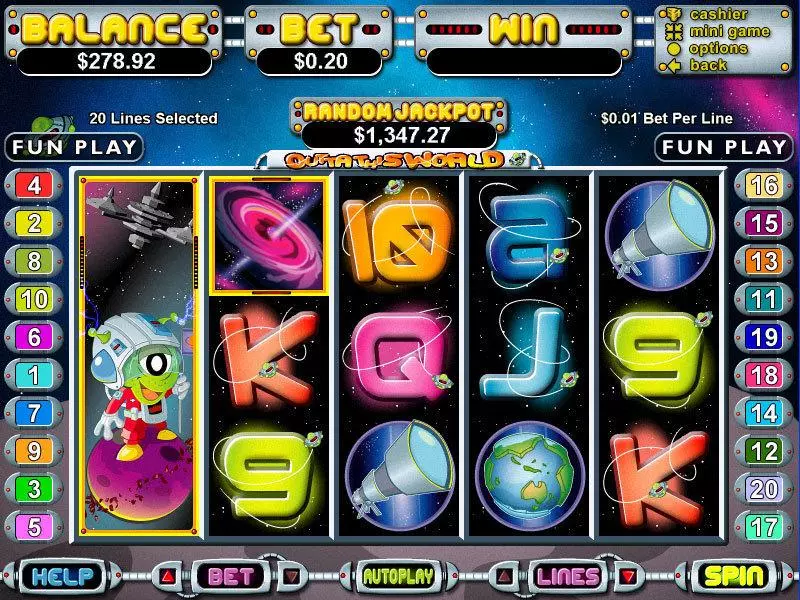 Out of This World BetSoft Slot Main Screen Reels