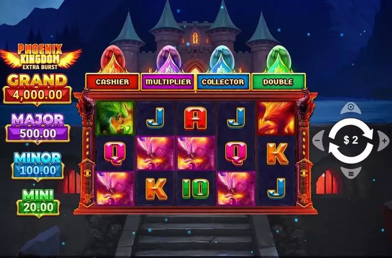 Phoenix Kingdom Extra Burst Wizard Games Slot Main Screen Reels