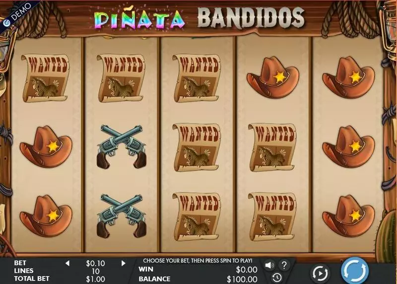 Pinata Bandidos Genesis Slot Main Screen Reels
