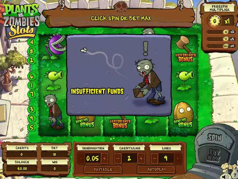 Plants vs. Zombies GTECH Slot Main Screen Reels