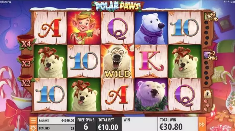 Polar Paws Quickspin Slot Main Screen Reels