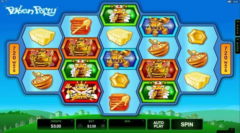 Pollen Party Microgaming Slot Main Screen Reels