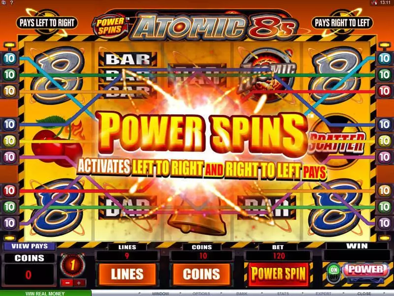 Power Spins - Atomic 8's Microgaming Slot Bonus 1