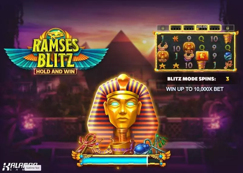Ramses Blitz Hold and Win Kalamba Games Slot Introduction Screen