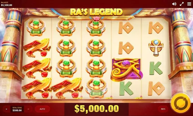 RA's Legend Red Tiger Gaming Slot Main Screen Reels