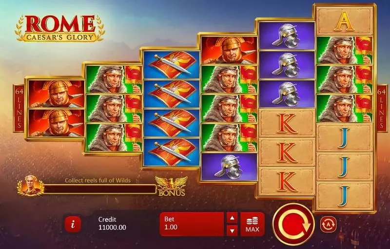 Rome Caesar's Glory Playson Slot Main Screen Reels