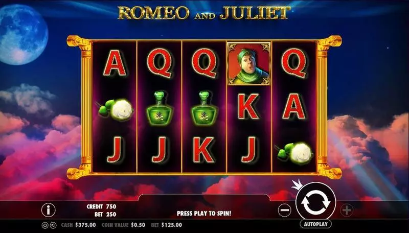 Romeo and Juliet Pragmatic Play Slot Main Screen Reels
