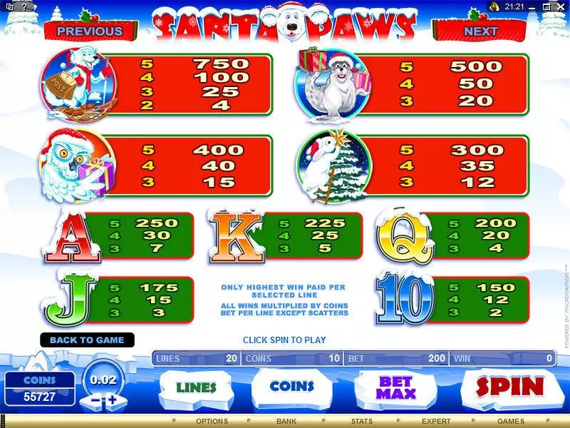 Santa Paws Microgaming Slot Info and Rules