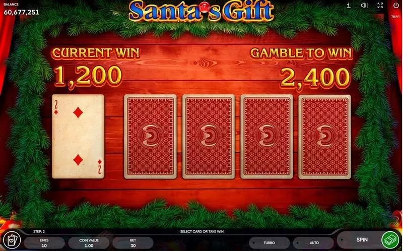 Santa's Gift Endorphina Slot Gamble Winnings