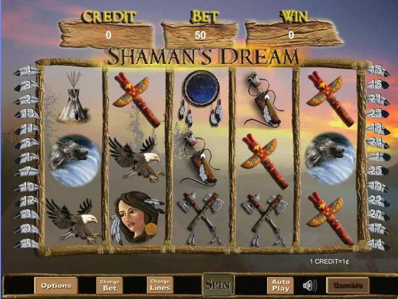 Shaman's Dream Eyecon Slot Main Screen Reels