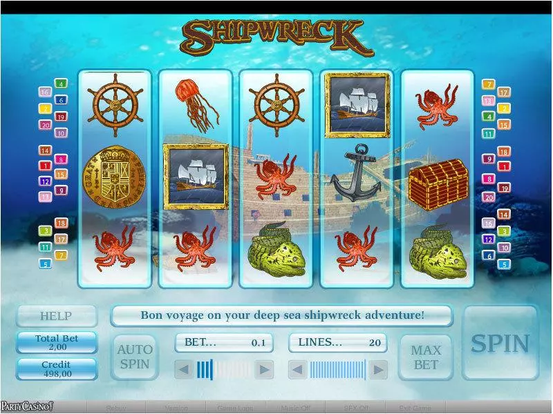 Shipwreck bwin.party Slot Main Screen Reels