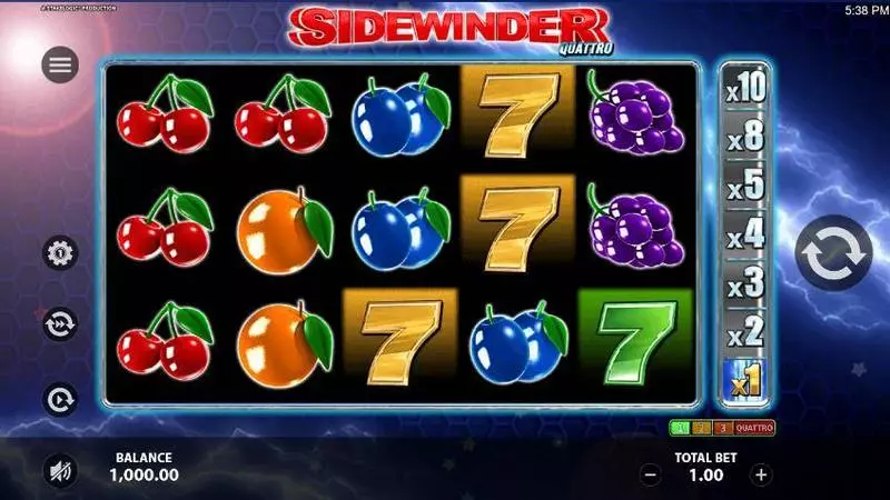 Sidewinder Quattro StakeLogic Slot Main Screen Reels