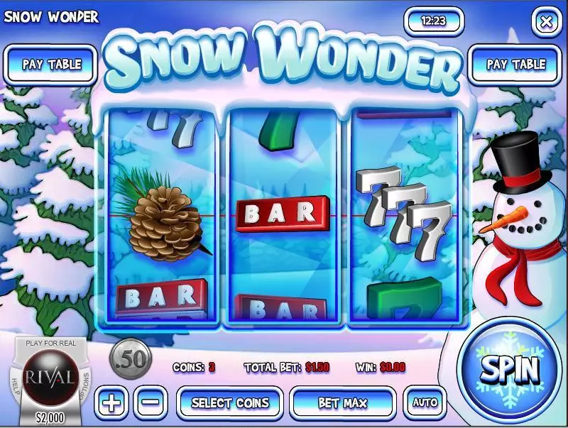 Snow Wonder Rival Slot Main Screen Reels