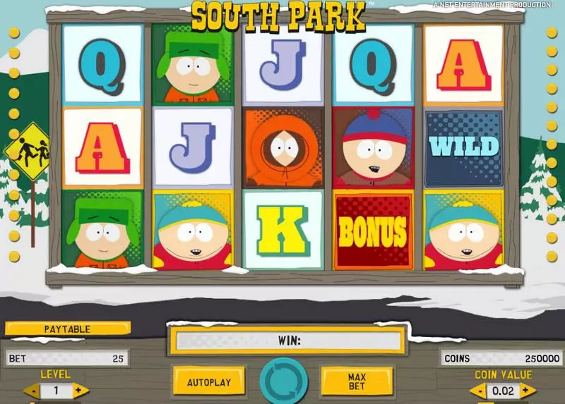 South Park NetEnt Slot Main Screen Reels