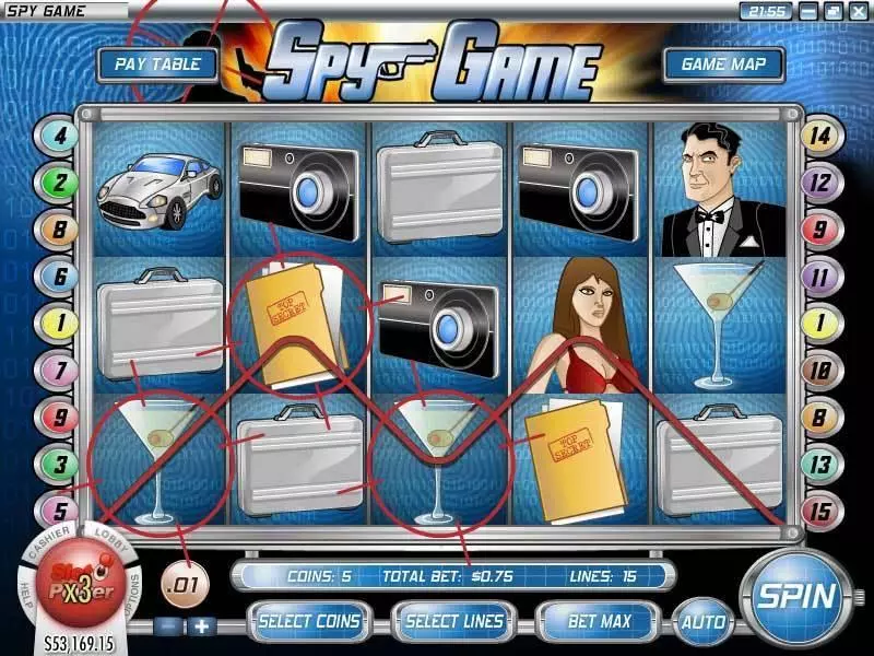 Spy Game Rival Slot Main Screen Reels