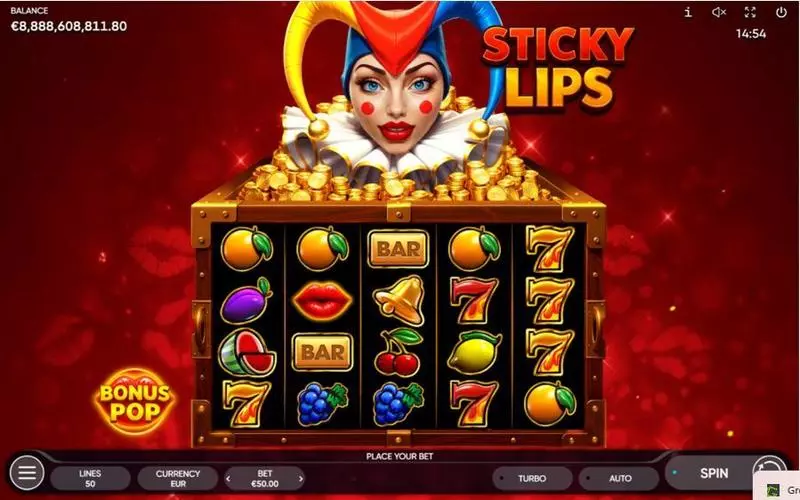 Sticky Lips Endorphina Slot Main Screen Reels