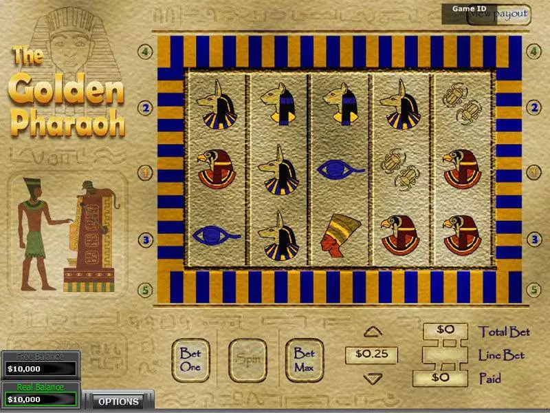 The Golden Pharaoh DGS Slot Main Screen Reels
