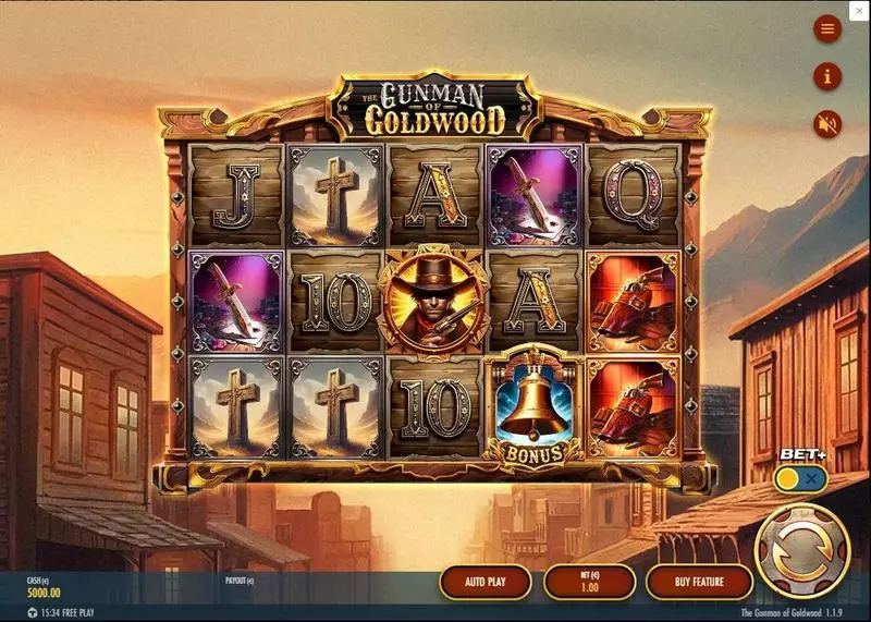 The Gunman of Goldwood Thunderkick Slot Main Screen Reels