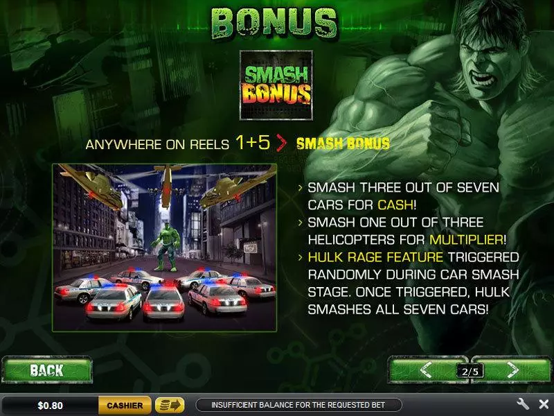 The Incredible Hulk PlayTech Slot Bonus 1