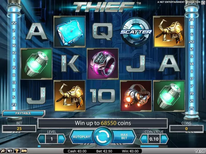 Thief NetEnt Slot Main Screen Reels