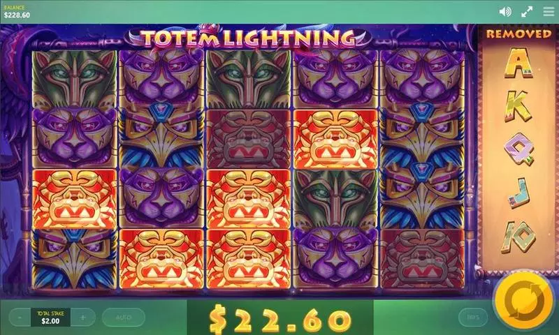 Totem Lightning Red Tiger Gaming Slot Main Screen Reels