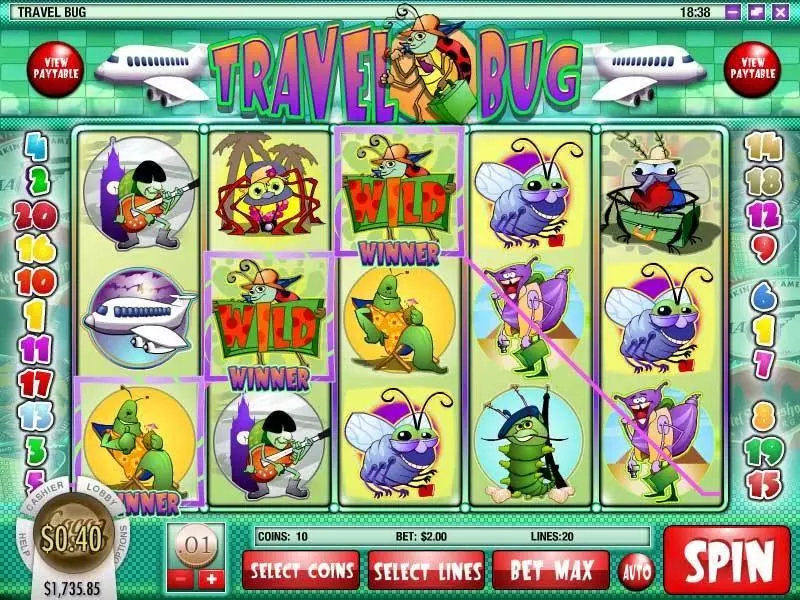 Travel Bug Rival Slot Main Screen Reels