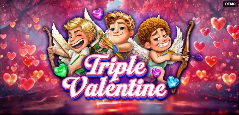 Triple Valentine Red Rake Gaming Slot Introduction Screen