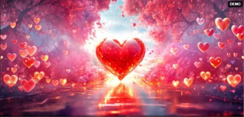 Triple Valentine Red Rake Gaming Slot Introduction Screen