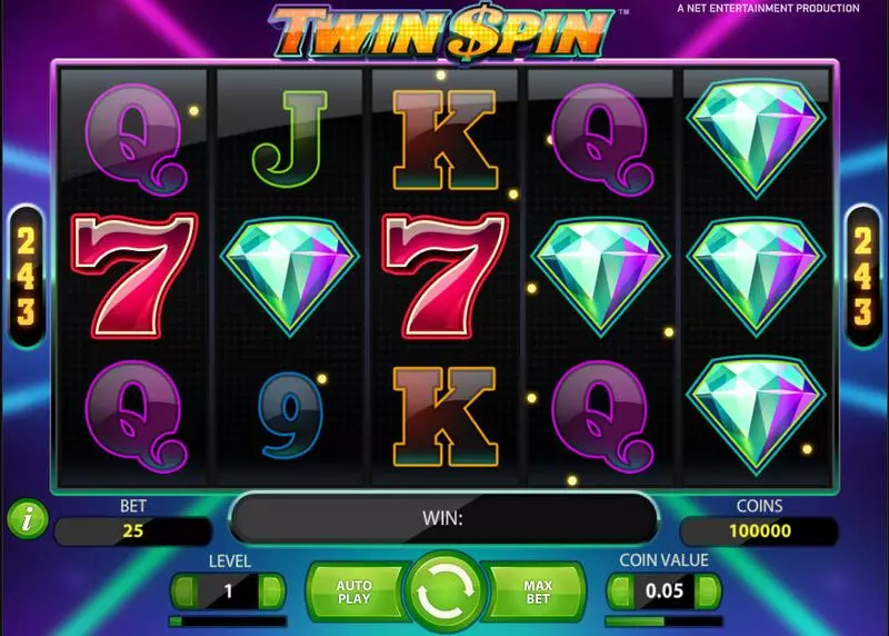 Twin Spin NetEnt Slot Main Screen Reels