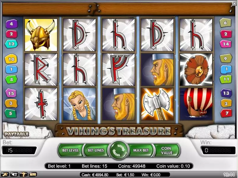 Viking's Treasure NetEnt Slot Main Screen Reels
