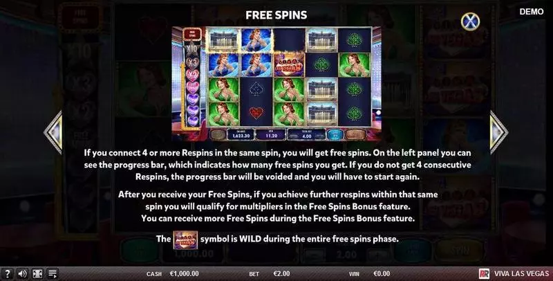 Viva Las Vegas Red Rake Gaming Slot Free Spins Feature
