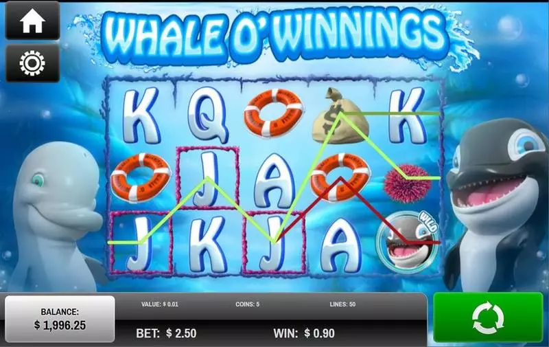 Whale O'Winnings Rival Slot Introduction Screen