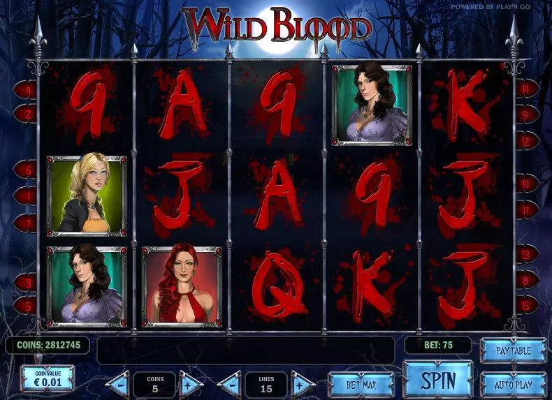 Wild Blood Play'n GO Slot Main Screen Reels