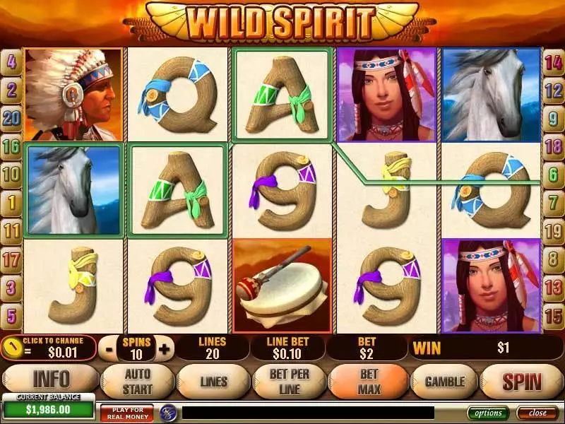 Wild Spirit PlayTech Slot Main Screen Reels
