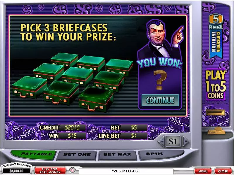 Win a Million Dollars PlayTech Slot Bonus 1