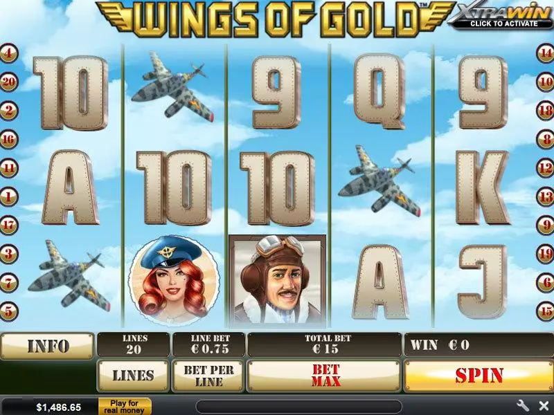Wings of Gold PlayTech Slot Main Screen Reels