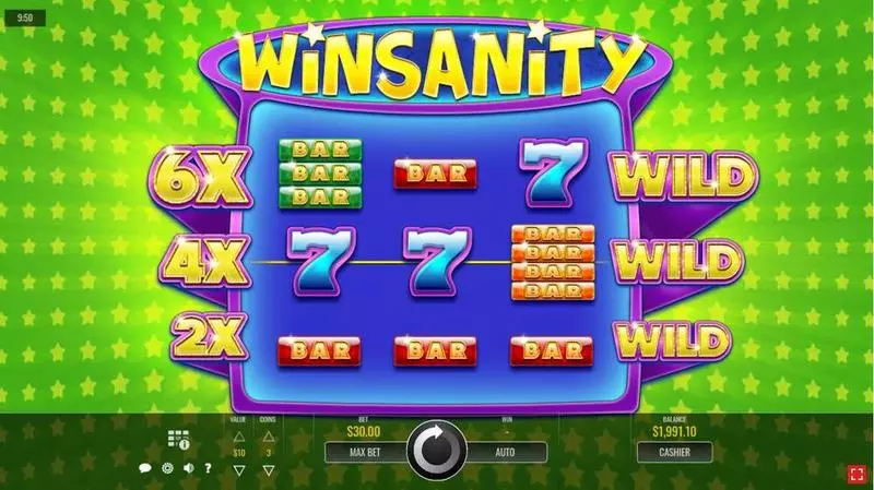 Winsanity Rival Slot Main Screen Reels